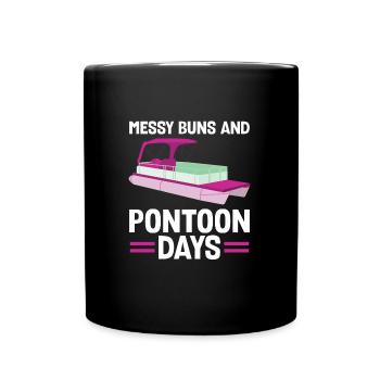 Ponton Pontonierboot Geschenk - Tasse einfarbig - Schwarz - Vorne