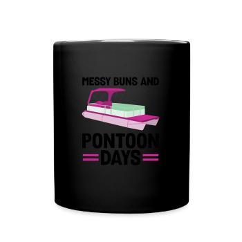 Ponton Pontonierboot Geschenk - Tasse einfarbig - Schwarz - Vorne