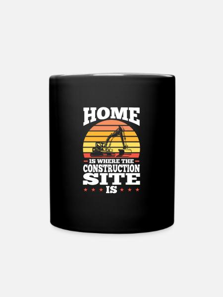 Baustelle Bauherr Geschenk - Tasse einfarbig - Schwarz