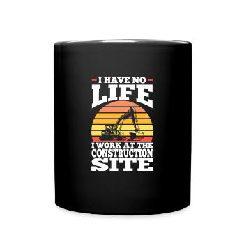 Baustelle Bauherr Geschenk - Tasse einfarbig - Schwarz - Vorne