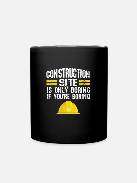 Baustelle Bauherr Geschenk - Tasse einfarbig - Schwarz