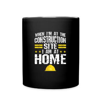 Baustelle Bauherr Geschenk - Tasse einfarbig - Schwarz - Vorne