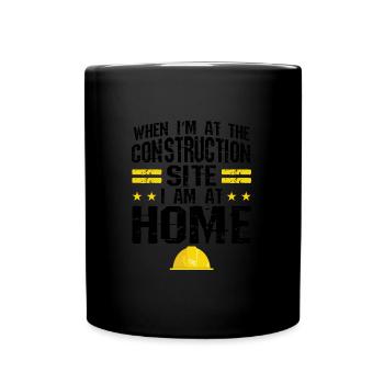 Baustelle Bauherr Geschenk - Tasse einfarbig - Schwarz - Vorne