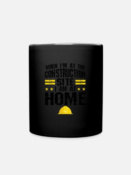 Baustelle Bauherr Geschenk - Tasse einfarbig - Schwarz