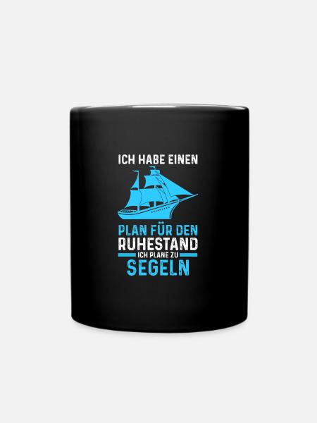 Segeln Rentner Segelboot Geschenk - Tasse einfarbig - Schwarz