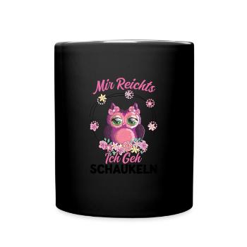 Eule Vogel Eulen Liebhaber Geschenk - Tasse einfarbig - Schwarz - Vorne