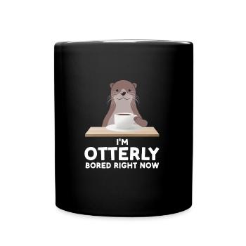 Otterliebhaber Otterkaffee Otterbesitzer Geschenk - Tasse einfarbig - Schwarz - Vorne