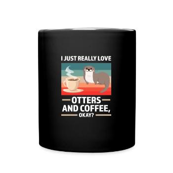 Otterliebhaber Otterkaffee Otterbesitzer Geschenk - Tasse einfarbig - Schwarz - Vorne