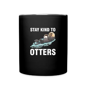 Otterliebhaber Otterkaffee Otterbesitzer Geschenk - Tasse einfarbig - Schwarz - Vorne