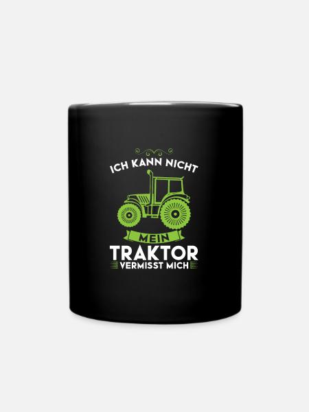 Traktor Trecker Traktoren Geschenk - Tasse einfarbig - Schwarz