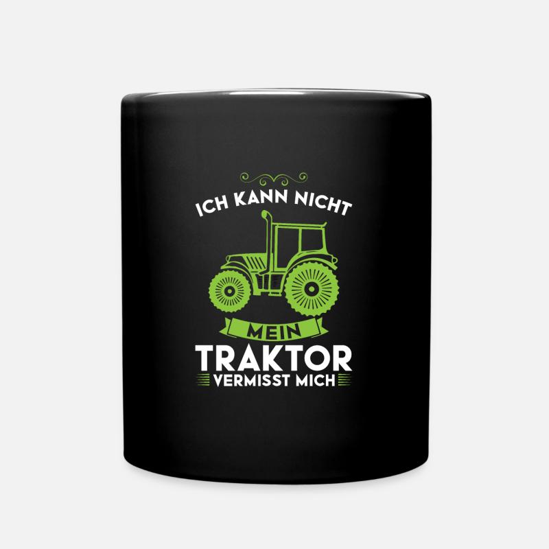 Traktor Trecker Traktoren Geschenk - Tasse einfarbig - Schwarz