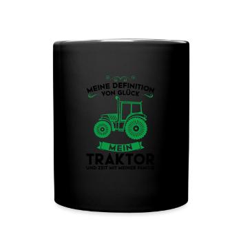 Traktor Trecker Trecker-Fahrer Geschenk - Tasse einfarbig - Schwarz - Vorne