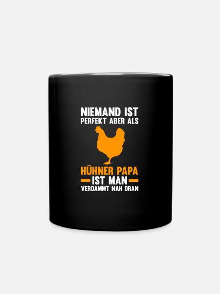Hühner Papa Huhn Hühner Geschenk - Tasse einfarbig - Schwarz