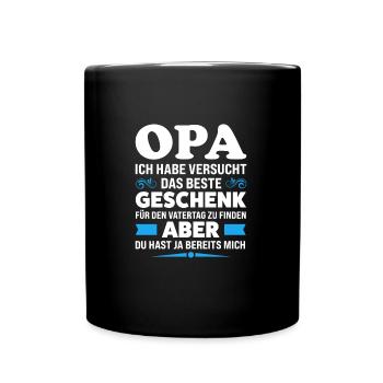 Opa Familie Großvater Geschenk - Tasse einfarbig - Schwarz - Vorne