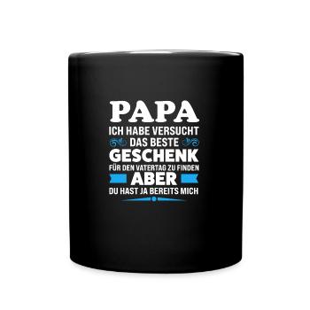 Papa Familie Vater Geschenk - Tasse einfarbig - Schwarz - Vorne