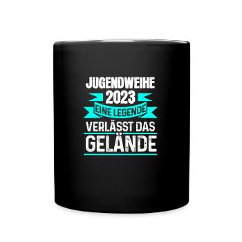 Jugendweihe Party Geschenk - Tasse einfarbig - Schwarz - Vorne