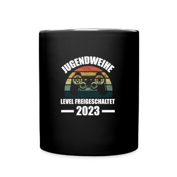 Jugendweihe Party Geschenk - Tasse einfarbig - Schwarz - Vorne