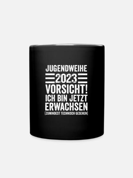 Jugendweihe Party Geschenk - Tasse einfarbig - Schwarz