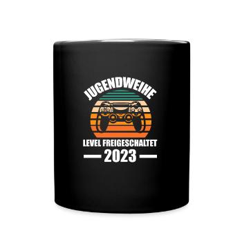 Jugendweihe Party Geschenk - Tasse einfarbig - Schwarz - Vorne