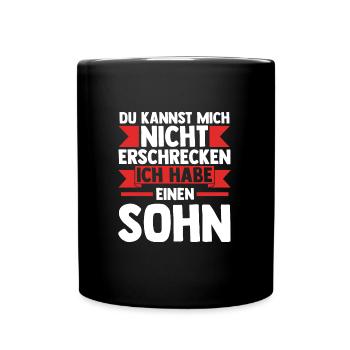 Papa Tochter Söhne Geschenk - Tasse einfarbig - Schwarz - Vorne