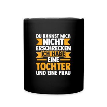 Papa Tochter Papa von Tochter Geschenk - Tasse einfarbig - Schwarz - Vorne
