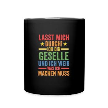 Geselle Prüfung Gesellenbrief Geschenk - Tasse einfarbig - Schwarz - Vorne