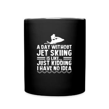 Jetski Jetskifahren Wintersport Geschenk - Tasse einfarbig - Schwarz - Vorne