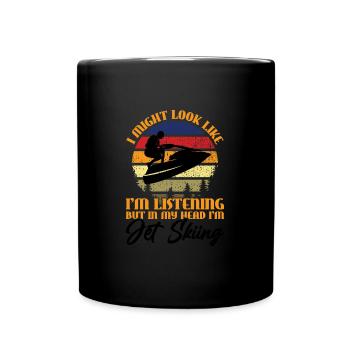 Jetski Jetskifahren Wintersport Geschenk - Tasse einfarbig - Schwarz - Vorne
