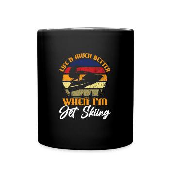 Jetski Jetskifahren Wintersport Geschenk - Tasse einfarbig - Schwarz - Vorne