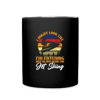 Jetski Jetskifahren Wintersport Geschenk - Tasse einfarbig - Schwarz - Vorne