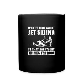 Jetski Jetskifahren Wintersport Geschenk - Tasse einfarbig - Schwarz - Vorne