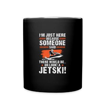 Jetski Jetskifahren Wintersport Geschenk - Tasse einfarbig - Schwarz - Vorne