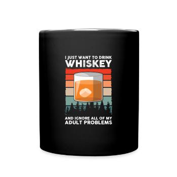 Whiskey trinken Whiskey trinken Whiskey Geschenk - Tasse einfarbig - Schwarz - Vorne