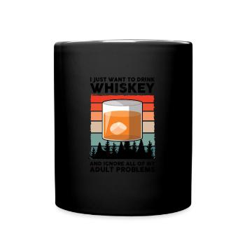 Whiskey trinken Whiskey trinken Whiskey Geschenk - Tasse einfarbig - Schwarz - Vorne