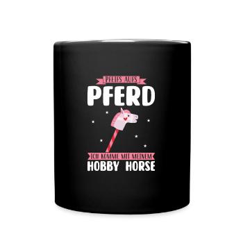 Hobby Horse Pferde Steckenpferd Geschenk - Tasse einfarbig - Schwarz - Vorne