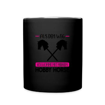 Hobby Horse Pferde Hobby Horsing Geschenk - Tasse einfarbig - Schwarz - Vorne