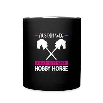 Hobby Horse Pferde Steckenpferd Geschenk - Tasse einfarbig - Schwarz - Vorne
