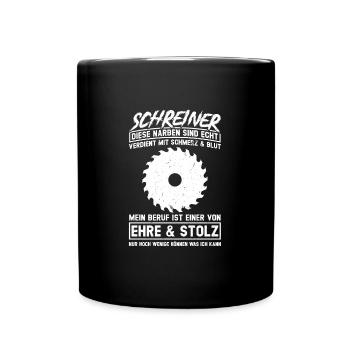 Schreiner Beruf Tischler Geschenk - Tasse einfarbig - Schwarz - Vorne