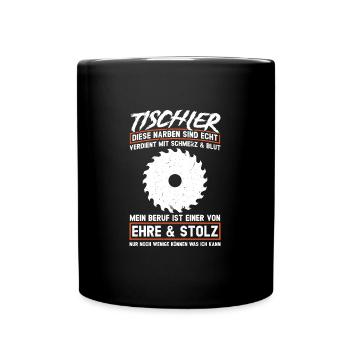 Tischler Beruf Tischlerei Geschenk - Tasse einfarbig - Schwarz - Vorne