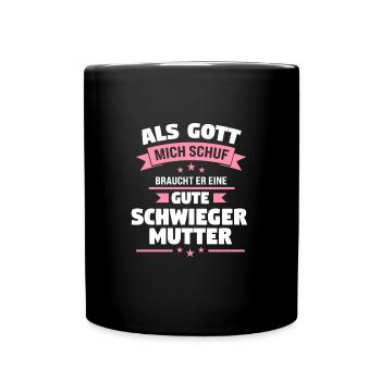 Schwiegermama Familie Schwiegermutter Geschenk - Tasse einfarbig - Schwarz - Vorne