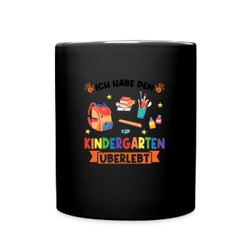 Kindergarten Abschluss Kita-Abgänger Geschenk - Tasse einfarbig - Schwarz - Vorne