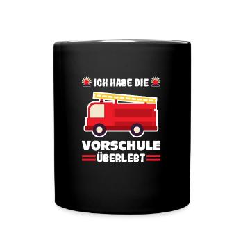 Vorschule Feuerwehr Vorschule Abschluss Geschenk - Tasse einfarbig - Schwarz - Vorne
