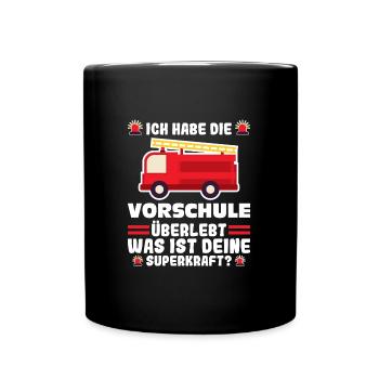Vorschule Feuerwehr Vorschule Abschluss Geschenk - Tasse einfarbig - Schwarz - Vorne