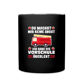 Vorschule Feuerwehr Vorschulkind Geschenk - Tasse einfarbig - Schwarz - Vorne