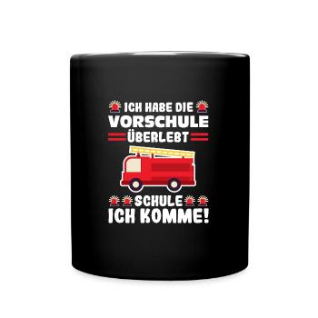 Vorschule Feuerwehr Vorschule Abschluss Geschenk - Tasse einfarbig - Schwarz - Vorne