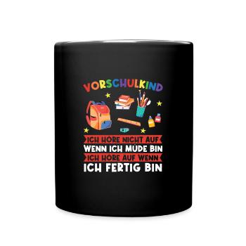 Vorschule Abschluss Vorschulkind Geschenk - Tasse einfarbig - Schwarz - Vorne