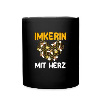 Imkerin Bienen Biene Geschenk - Tasse einfarbig - Schwarz - Vorne