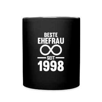 25 Jahre Ehe Ehefrau 25. Hochzeitstag Geschenk - Tasse einfarbig - Schwarz - Vorne