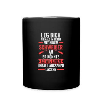 Schweißer Beruf Metallbauer Geschenk - Tasse einfarbig - Schwarz - Vorne