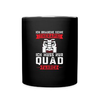 Quad Biker Quadbike Geschenk - Tasse einfarbig - Schwarz - Vorne